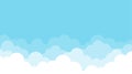 Clouds stacked layers on top blue sky cartoon flat style concept landscape background vector Royalty Free Stock Photo