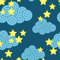 Clouds and stars Royalty Free Stock Photo