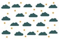 Clouds and stars cute pattern background design Royalty Free Stock Photo