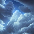 Clouds stars and moonlight in a starry night panorama 3D illustrated Royalty Free Stock Photo