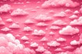 clouds with a sugar cotton pink color in a vector design. glam backdrop from a fairytale Generated Ai Royalty Free Stock Photo