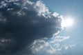 Clouds Sun and blue Skies Royalty Free Stock Photo