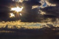 clouds and the sun breaks through Royalty Free Stock Photo