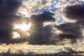 clouds and the sun breaks through Royalty Free Stock Photo