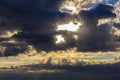 clouds and the sun breaks through Royalty Free Stock Photo