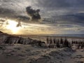 Stormy weather above the beach in Noordwijk