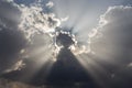 Clouds and sun rays Royalty Free Stock Photo