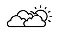 Clouds with sun weather forecast icon , vector design Generative AI Royalty Free Stock Photo