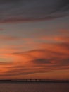 Clouds at Sunset over the Bridge to South Padre Island, Texas Royalty Free Stock Photo