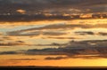 Clouds at sunset over Morecambe Bay and Fleetwood Royalty Free Stock Photo