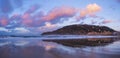 Clouds at sunset over the Zurriola beach in the city of Donostia-San Sebastian, Basque Country Royalty Free Stock Photo