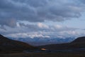 Clouds at sunset. Plateau Kara-Say 3.800 m. Kyrgyzstan Royalty Free Stock Photo