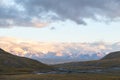 Clouds at sunset. Plateau Kara-Say 3.800 m. Kyrgyzstan Royalty Free Stock Photo
