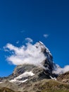 Clouds swirling around Matterhorn peak Royalty Free Stock Photo