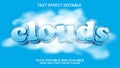 clouds text effect vector editable Royalty Free Stock Photo