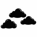 clouds three black clouds on a white background vector icon Royalty Free Stock Photo