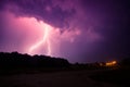 Clouds and thunder lightnings and storm Royalty Free Stock Photo