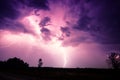 Clouds and thunder lightnings and storm Royalty Free Stock Photo