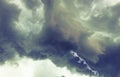 Clouds and thunder lightnings and storm Royalty Free Stock Photo