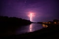 Clouds and thunder lightnings and storm Royalty Free Stock Photo