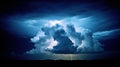 a clouds with thunder in vivid vast nostalgic sky at night view
