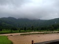 Clouds and mountains on a rainy day Royalty Free Stock Photo