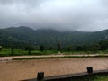 Clouds and mountains on a rainy day Royalty Free Stock Photo