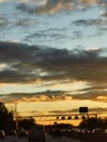 Clouds traffic motorway carlights Royalty Free Stock Photo