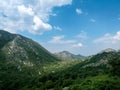 Clouds above the mountain peaks in the Balkans Royalty Free Stock Photo