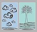 Clouds and tree cards