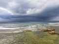 Clouds under the beach in Galle