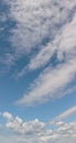 Clouds in vertical blue sky panorama format Royalty Free Stock Photo
