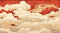 Clouds with Vibrant Red, Gold, and White Color Pattern Royalty Free Stock Photo