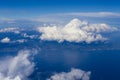 Flying over Croatia, mountain landscape and sea