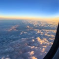 Clouds. view from the window of an airplane flying in the clouds