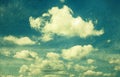 Clouds in vintage style. Royalty Free Stock Photo