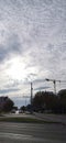 Clouds vs Skyporn crane Royalty Free Stock Photo