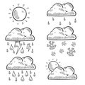 Clouds and weather sketch Royalty Free Stock Photo