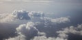 Clouds white and grey background. Aerial photo from plane`s window Royalty Free Stock Photo