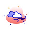 Clouds, wind, blow, weather fully editable vector icon