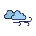 Clouds, wind, blow, weather fully editable vector icon