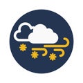 Clouds, wind, snow, winter fully editable vector icon