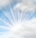 Cloudscape Background with Sun Rays