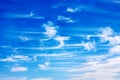 Cloudscape with blue sky and white clouds. Royalty Free Stock Photo