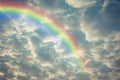 Cloudscape with blue sky and white clouds rainbow Royalty Free Stock Photo