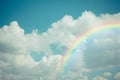 Cloudscape with blue sky and white clouds rainbow Royalty Free Stock Photo