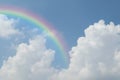 Cloudscape with blue sky and white clouds rainbow Royalty Free Stock Photo