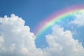 Cloudscape with blue sky and white clouds rainbow Royalty Free Stock Photo