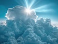 Cloudscape - Blue sky and white clouds, wide panorama Royalty Free Stock Photo