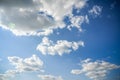 Cloudscape - Blue sky and white clouds, wide panorama Royalty Free Stock Photo